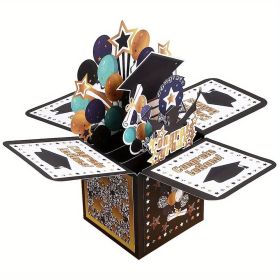 1pcs; 3D Graduation Pop Up Card; Class Of 2023 Congrats Grad Card; Congratulation Greeting Card With Envelope; Graduation Party Supplies; Party S