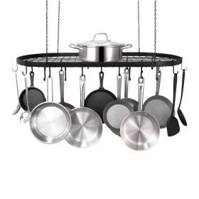 VEVOR Hanging Pot Rack, 36 inch Hanging Pot Rack Ceiling Mount, Ceiling Pot Rack with 20 S Hooks, 80 lbs Loading Weight, Ideal for Home, Restaura