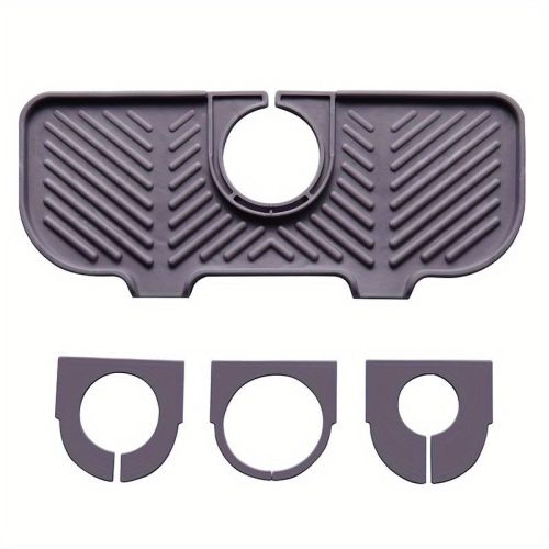 1pc Sink Drain Mat; Sink Faucet Splash Guard; Silicone Faucet Handle Drip Catcher Tray; Countertop Fast Drying Faucet Absorbent Mat For Kitchen;