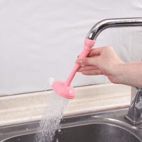 1pc Kitchen Faucet; Adjustable Tap; Extender Faucet; Saving Water Splash-Proof Water Outlet Shower Head Water Filter Sprinkler (Color: pink)