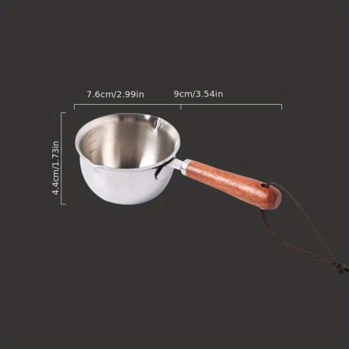 1pc; Melting Pot; Stainless Steel Double Spouts Pot; For Melting Chocolate; Warming Oil; And More; Mini Stuff; Kitchen Gadgets; Home Kitchen Item