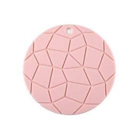 1pc Food Grade Silicone Coaster; Anti-scalding Thickened Pot Mat; Turtle Pattern Heat Insulation Mat; High Temperature Resistant Table Mat (Color: pink)