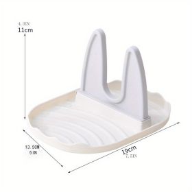 1pc Kitchen Pot Lid Holder; Multifunctional Storage Rack; Pot Lid Stand Drain (Color: White)