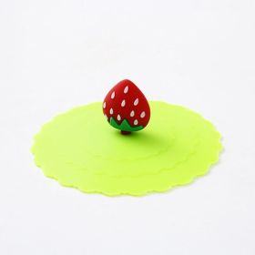 1pc Creative Silicone Cup Cover With Leak-proof And Dustproof Design; Suitable For Ceramic Tea Cup And Water Cup; Sealed Bowl Lid For Multi-purpo (Color: Green+ Strawberry)