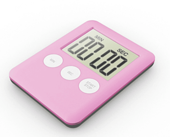 Cooking Timer LCD Digital Screen Clock Kitchen Countdown Timer Mechanical Digital Kitchen Timer Magnetic (Color: pink)