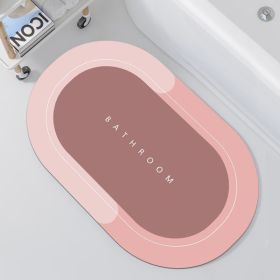 1pc Diatom Mud Oval Classic Floor Mat; Super Absorbent Floor Mat; Quick Dry Bath Mats For Bathroom Floor; Non-Slip Bathroom Rugs; Easy To Clean (Color: pink, size: 19.6*31.5"/50*80CM)