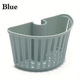 1PC Sink Plastic Hanging Basket; Faucet Rack Drainer Sponge Storage Rack Spout Holder Kitchen Bathroom Rack; 2.75*4.92in (Color: Blue)