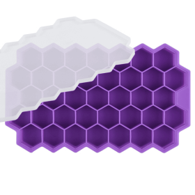 1pc Ice Tray Mold Honeycomb Silicone Ice Tray Hexagonal Ice Tray 37 Honeycomb Ice Trays (Color: purple)