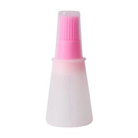Silicone Flat-bottomed Barbecue Oil Bottle Brush BBQ Brushes (Color: pink)