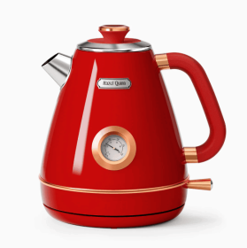 1200W dark gray electric kettle retro water Thermograph dial LED automatic off lamp SUS304 Food grade 1.7L / 57.5 oz Dark gray quick boiling cord (PSUXSH001H10A: PSUXSH001R10A)